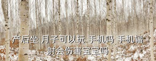 產(chǎn)后坐 月子可以玩 手機嗎 手機輻射會傷害寶寶嗎