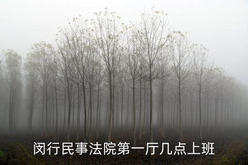 閔行民事法院第一廳幾點上班