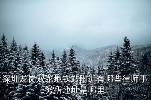 深圳龍崗雙龍地鐵站附近有哪些律師事務所地址是哪里