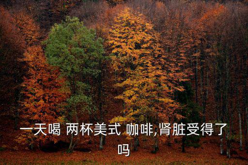 一天喝 兩杯美式 咖啡,腎臟受得了嗎