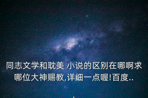 基佬小說,重點關注其他類別的同志小說