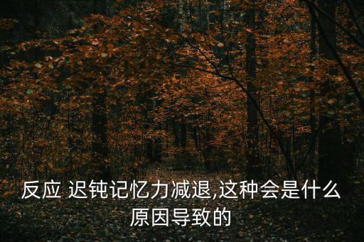 反應(yīng) 遲鈍記憶力減退,這種會(huì)是什么原因?qū)е碌? class=