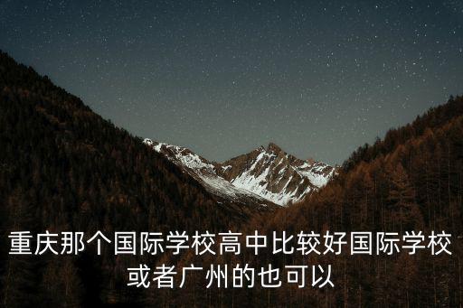 重慶那個(gè)國際學(xué)校高中比較好國際學(xué)校或者廣州的也可以