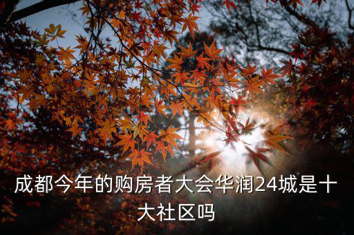 成都今年的購房者大會華潤24城是十大社區嗎