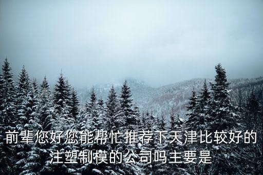 前輩您好您能幫忙推薦下天津比較好的注塑制模的公司嗎主要是