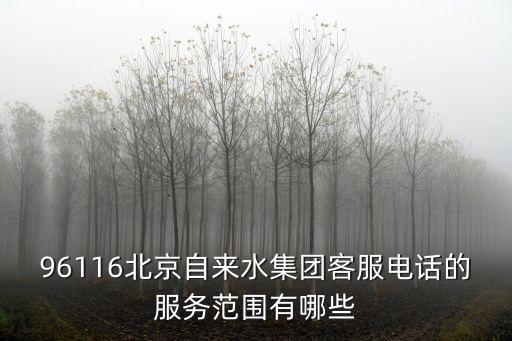 96116北京自來水集團客服電話的服務范圍有哪些