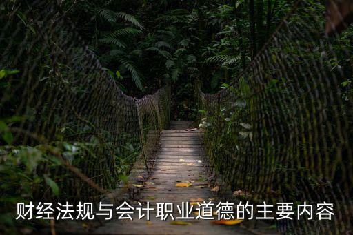 財經法規與會計職業道德的主要內容