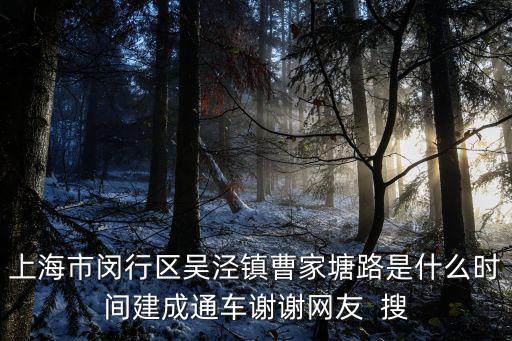上海市閔行區(qū)吳涇鎮(zhèn)曹家塘路是什么時(shí)間建成通車謝謝網(wǎng)友  搜
