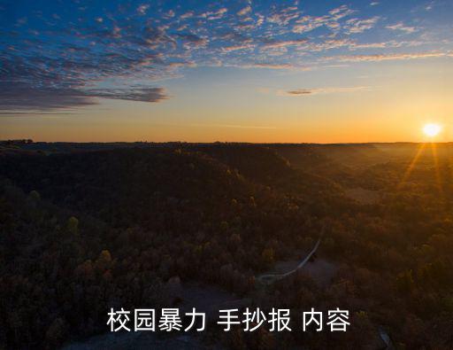 校園暴力 手抄報 內容