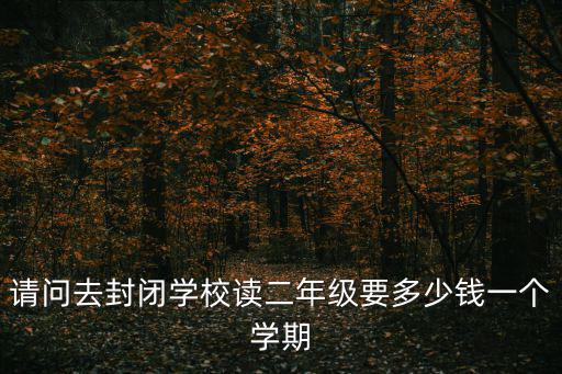 請問去封閉學校讀二年級要多少錢一個學期
