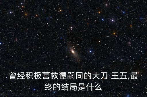 曾經積極營救譚嗣同的大刀 王五,最終的結局是什么
