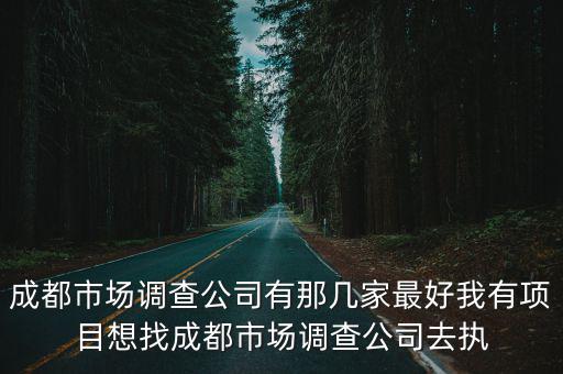 成都市場調查公司有那幾家最好我有項目想找成都市場調查公司去執