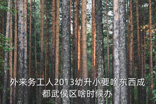 外來務工人2013幼升小要啥東西成都武侯區啥時候辦
