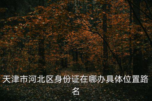天津市河北區身份證在哪辦具體位置路名
