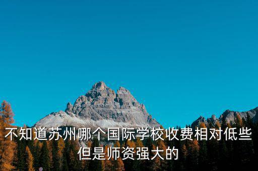 不知道蘇州哪個國際學校收費相對低些但是師資強大的
