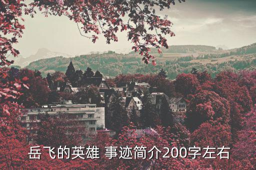  岳飛的英雄 事跡簡介200字左右