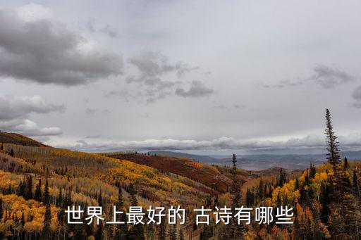世界上最好的 古詩(shī)有哪些