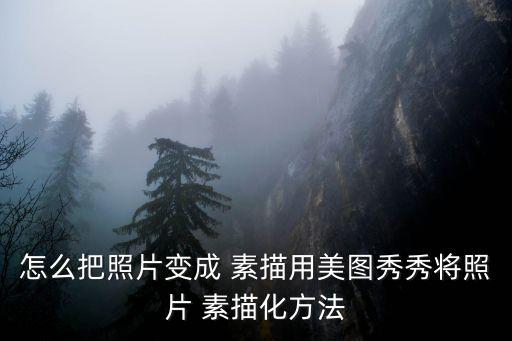 怎么把照片變成 素描用美圖秀秀將照片 素描化方法