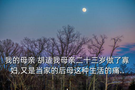 胡適后代,自信是優勢但不能盲目自信