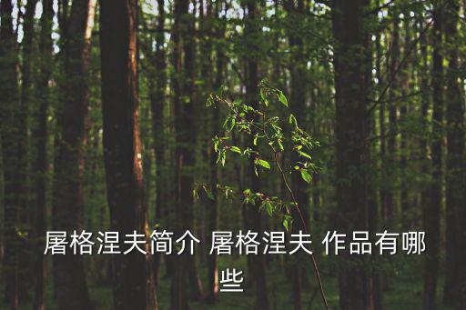  屠格涅夫簡介 屠格涅夫 作品有哪些