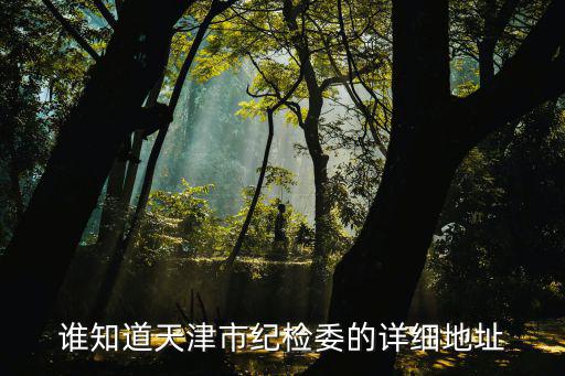 天津市市衛紀委地址，誰知道天津市紀檢委的詳細地址