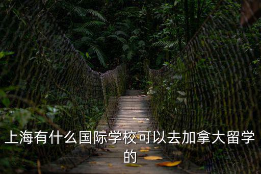 上海有什么國際學校可以去加拿大留學的