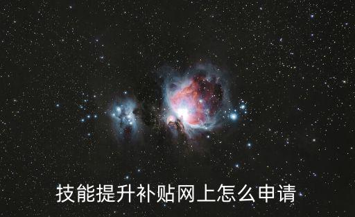 技能提升補貼網上怎么申請