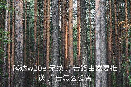 騰達w20e 無線 廣告路由器要推送 廣告怎么設置
