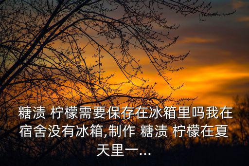  糖漬 檸檬需要保存在冰箱里嗎我在宿舍沒有冰箱,制作 糖漬 檸檬在夏天里一...