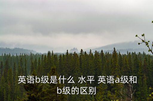  英語b級(jí)是什么 水平 英語a級(jí)和b級(jí)的區(qū)別