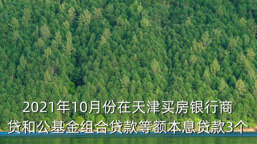 2021年10月份在天津買房銀行商貸和公基金組合貸款等額本息貸款3個
