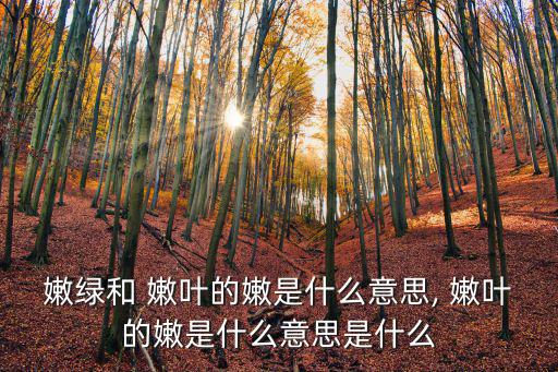 嫩綠和 嫩葉的嫩是什么意思, 嫩葉的嫩是什么意思是什么
