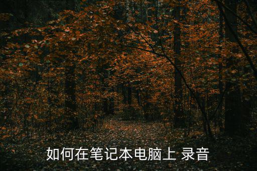 如何在筆記本電腦上 錄音