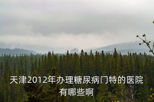 天津2012年辦理糖尿病門特的醫院有哪些啊
