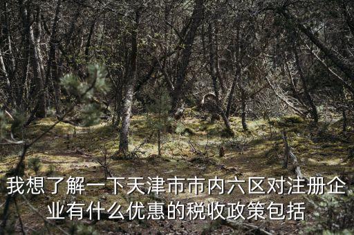 我想了解一下天津市市內(nèi)六區(qū)對(duì)注冊(cè)企業(yè)有什么優(yōu)惠的稅收政策包括