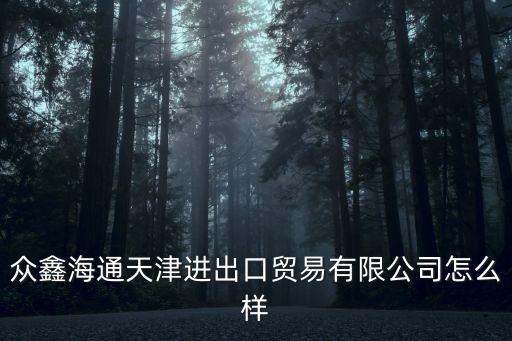 眾鑫海通天津進出口貿易有限公司怎么樣