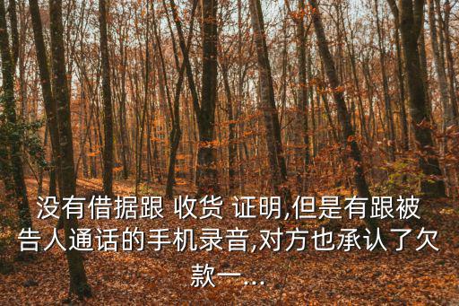 沒有借據跟 收貨 證明,但是有跟被告人通話的手機錄音,對方也承認了欠款一...