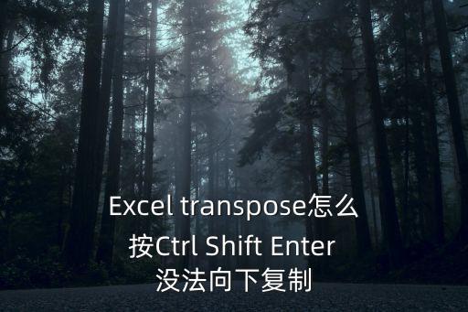 Excel transpose怎么按Ctrl Shift Enter沒法向下復制