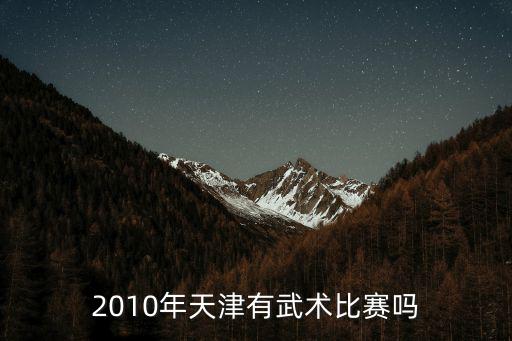 2010年天津有武術比賽嗎