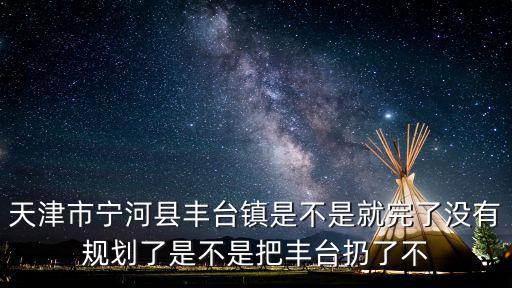 天津市寧河縣豐臺鎮是不是就完了沒有規劃了是不是把豐臺扔了不