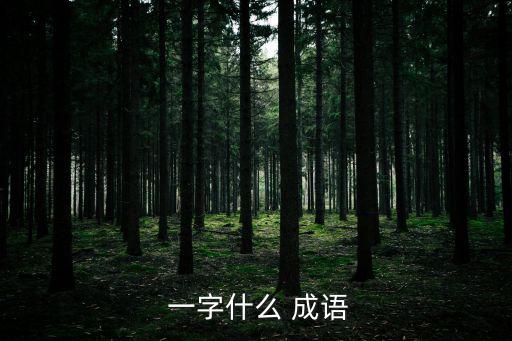  一字什么 成語