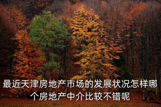 最近天津房地產市場的發展狀況怎樣哪個房地產中介比較不錯呢