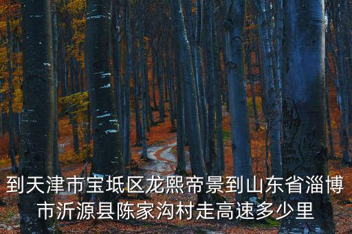 到天津市寶坻區龍熙帝景到山東省淄博市沂源縣陳家溝村走高速多少里