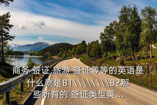 商務 簽證,旅游 簽證等等的英語是什么就是B1\\\\\\\\B2那些所有的 簽證類型英...