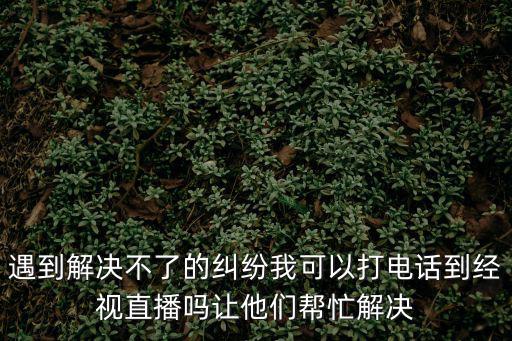 遇到解決不了的糾紛我可以打電話到經視直播嗎讓他們幫忙解決