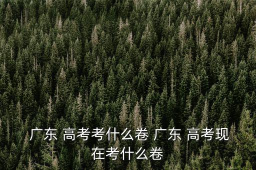  廣東 高考考什么卷 廣東 高考現在考什么卷