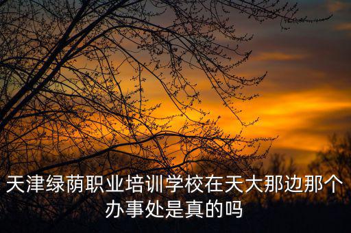 天津綠蔭職業培訓學校在天大那邊那個辦事處是真的嗎