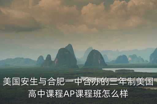 美國安生與合肥一中合辦的三年制美國高中課程AP課程班怎么樣