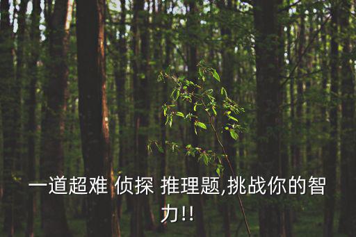 一道超難 偵探 推理題,挑戰你的智力!!