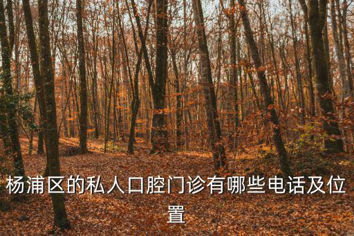 楊浦區(qū)的私人口腔門診有哪些電話及位置